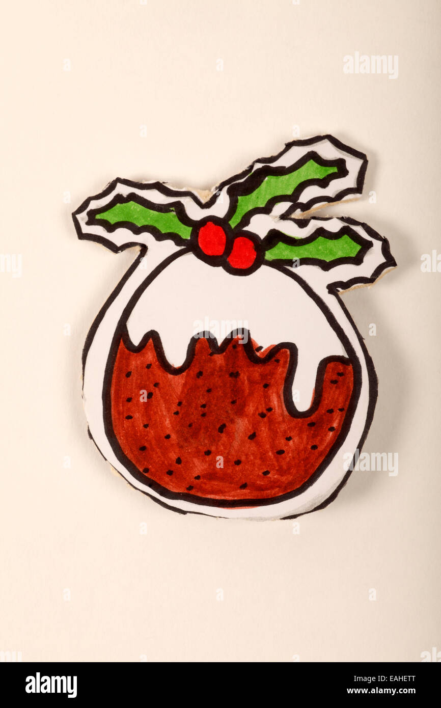 Cartoon-Illustration der Weihnachtskuchen pudding Stockfoto