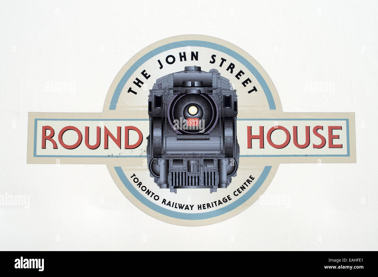 Das Logo von John Street Roundhouse Toronto Railway Heritage Centre Toronto, Ontario, Kanada Stockfoto