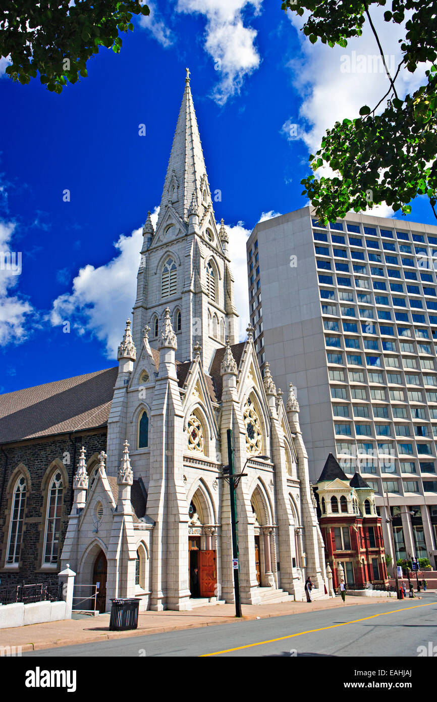 Str. Marys Basilika, begann der Bau 1820, Innenstadt von Halifax, Halifax Metro Halifax Harbour, Nova Scotia, Kanada. Die anmutige Stockfoto