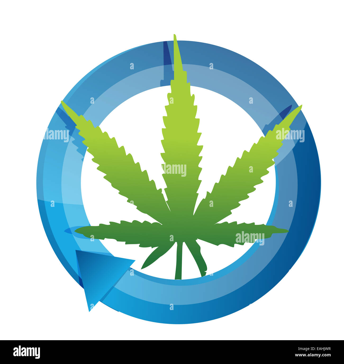 Marihuana-Zyklus Illustration Design auf einem weißen Hintergrund Stockfoto