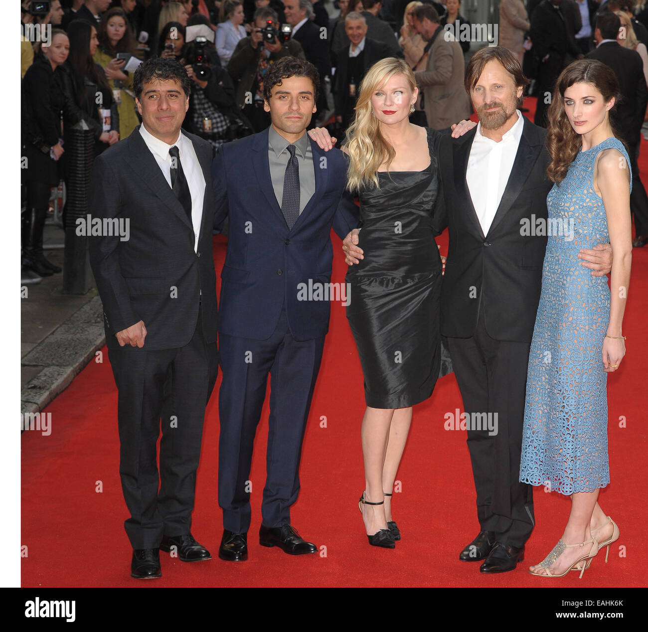 Premiere von "Die zwei Gesichter des Januar" bei der Curzon Mayfair mit: Hossein Amini, Oscar Isaac, Kirsten Dunst, Viggo Mortensen, Daisy Bevan wo: London, Vereinigtes Königreich bei: 13. Mai 2014 Stockfoto