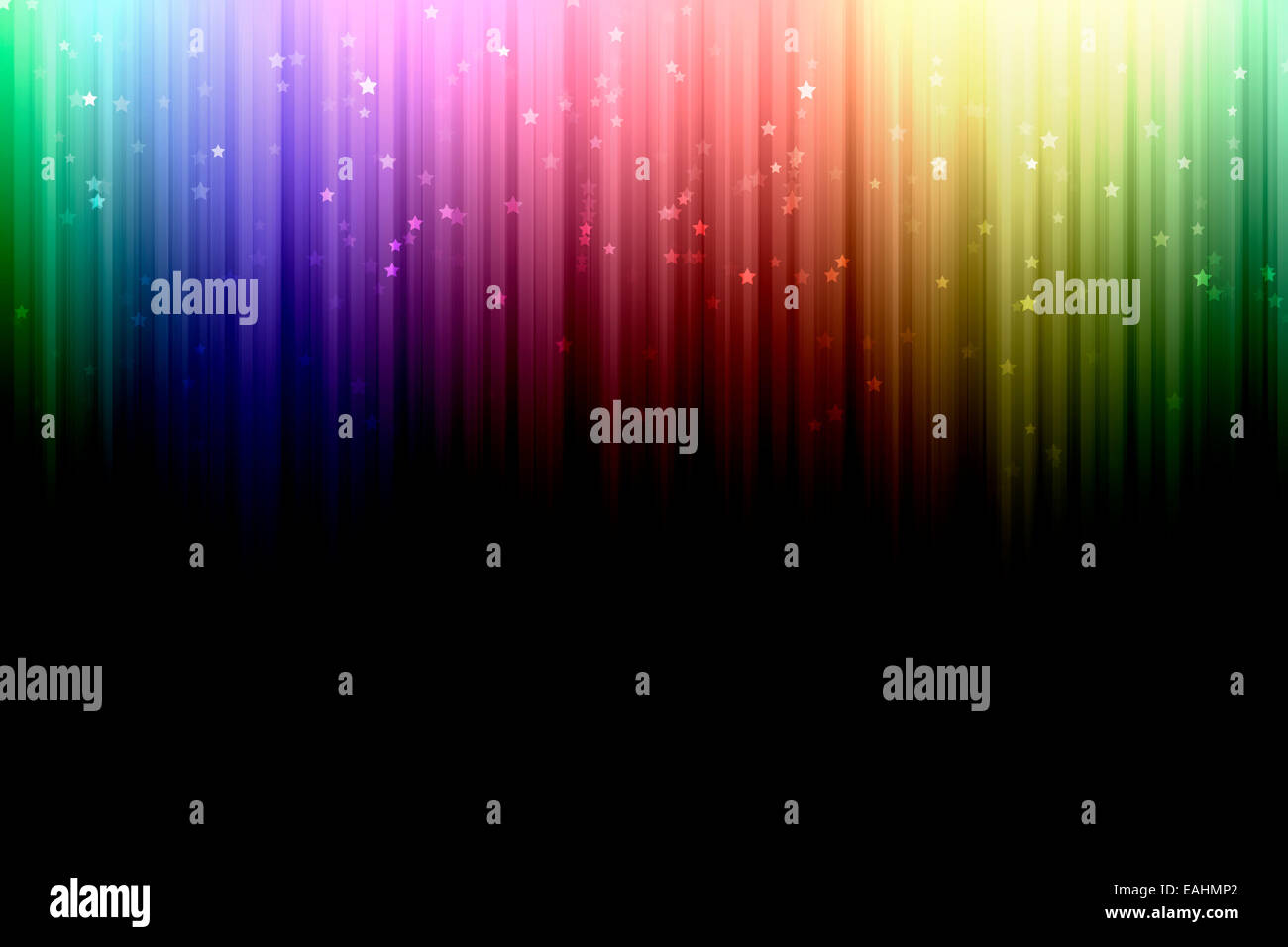 Hintergrund mit bunten Spektrum Streifen mit Sterne bokeh Stockfoto