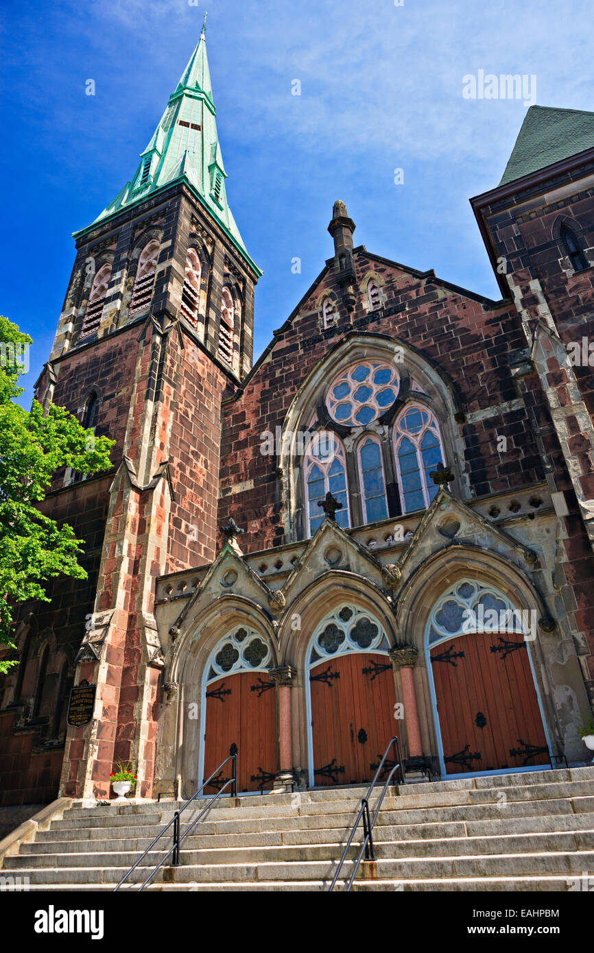 Kirche des Hl. Andreas und Saint David - United Church of Canada in der Innenstadt von Saint John, Bay Of Fundy, New Brunswick, Kanada. Stockfoto