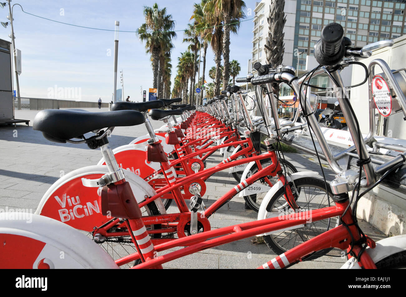 Barcelona, Self-service-Miete eine Bike-Station Stockfoto