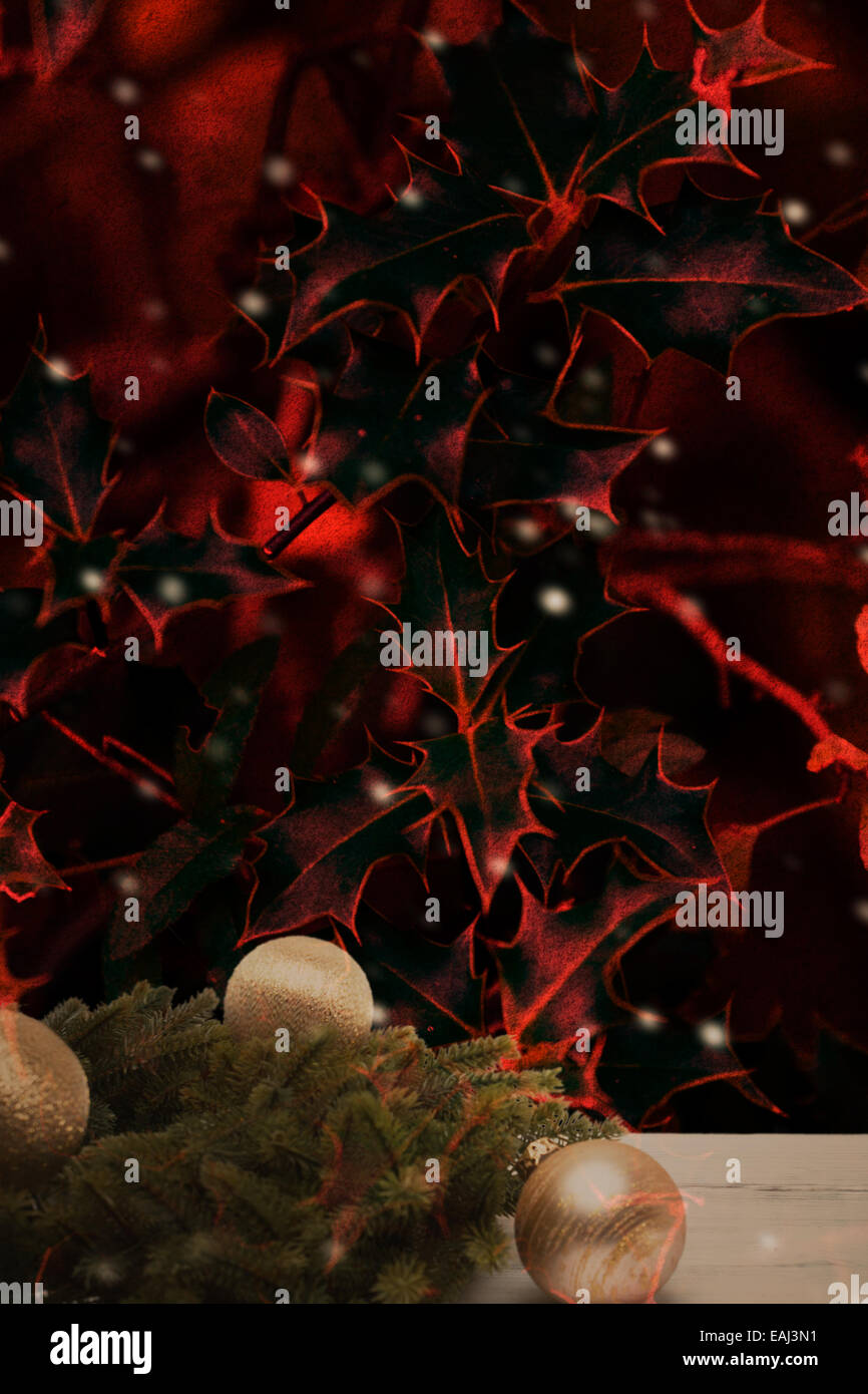 Adventszeit oder Weihnachtskarte mit festlichen Hintergrund und Exemplar Stockfoto