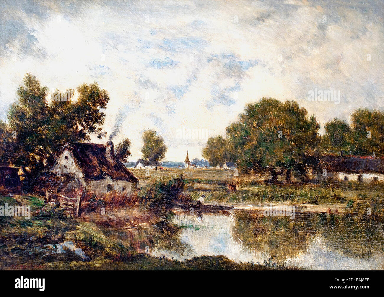 Chaumière Près de Etang - Ferienhaus in der Nähe Teich von Théodore Rousseau 1812-1867 Frankreich Französisch Stockfoto