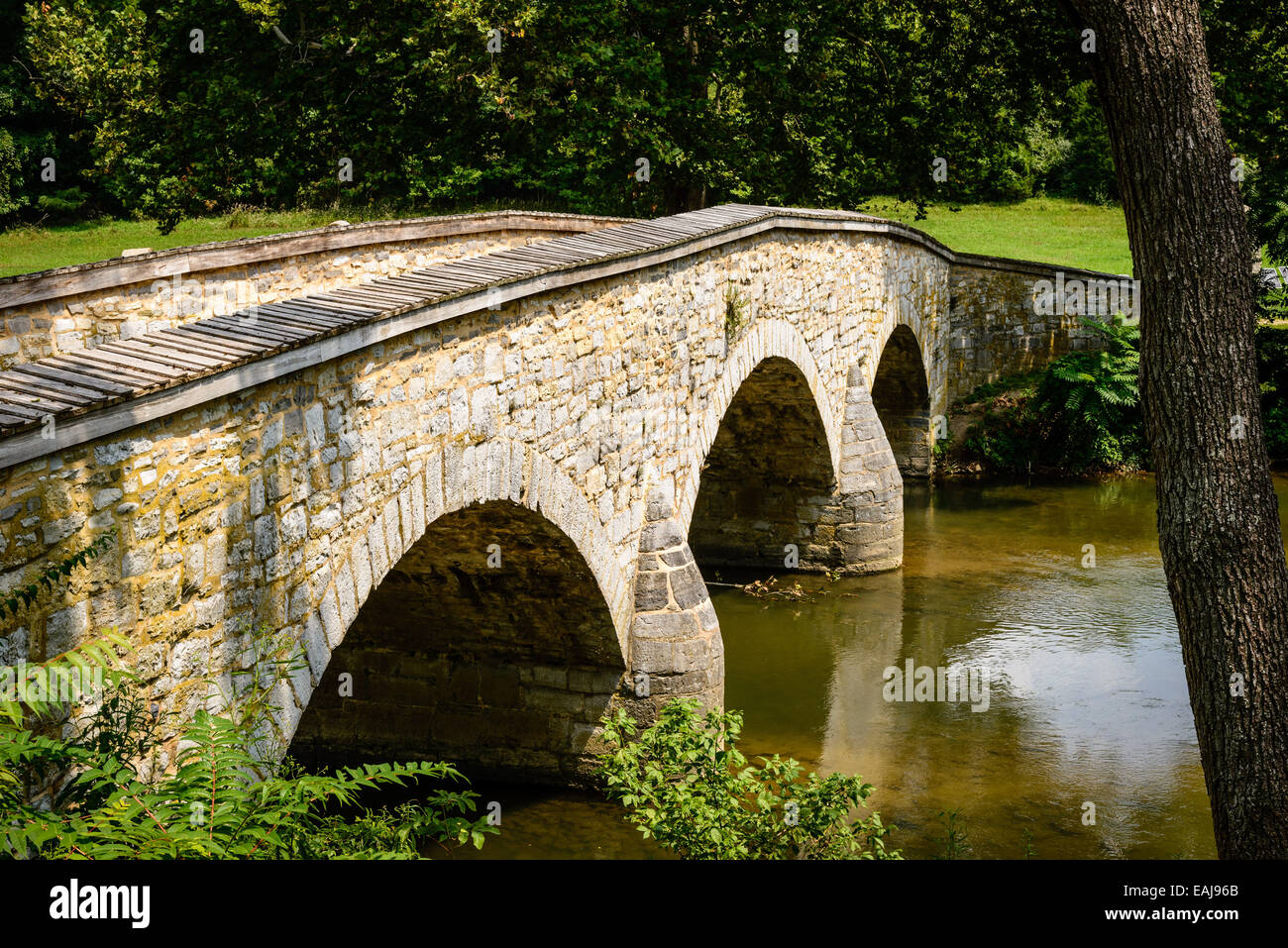 Niedrigere Brücke (Burnside Bridge), Antietam National Battlefield, Sharpsburg, MD Stockfoto