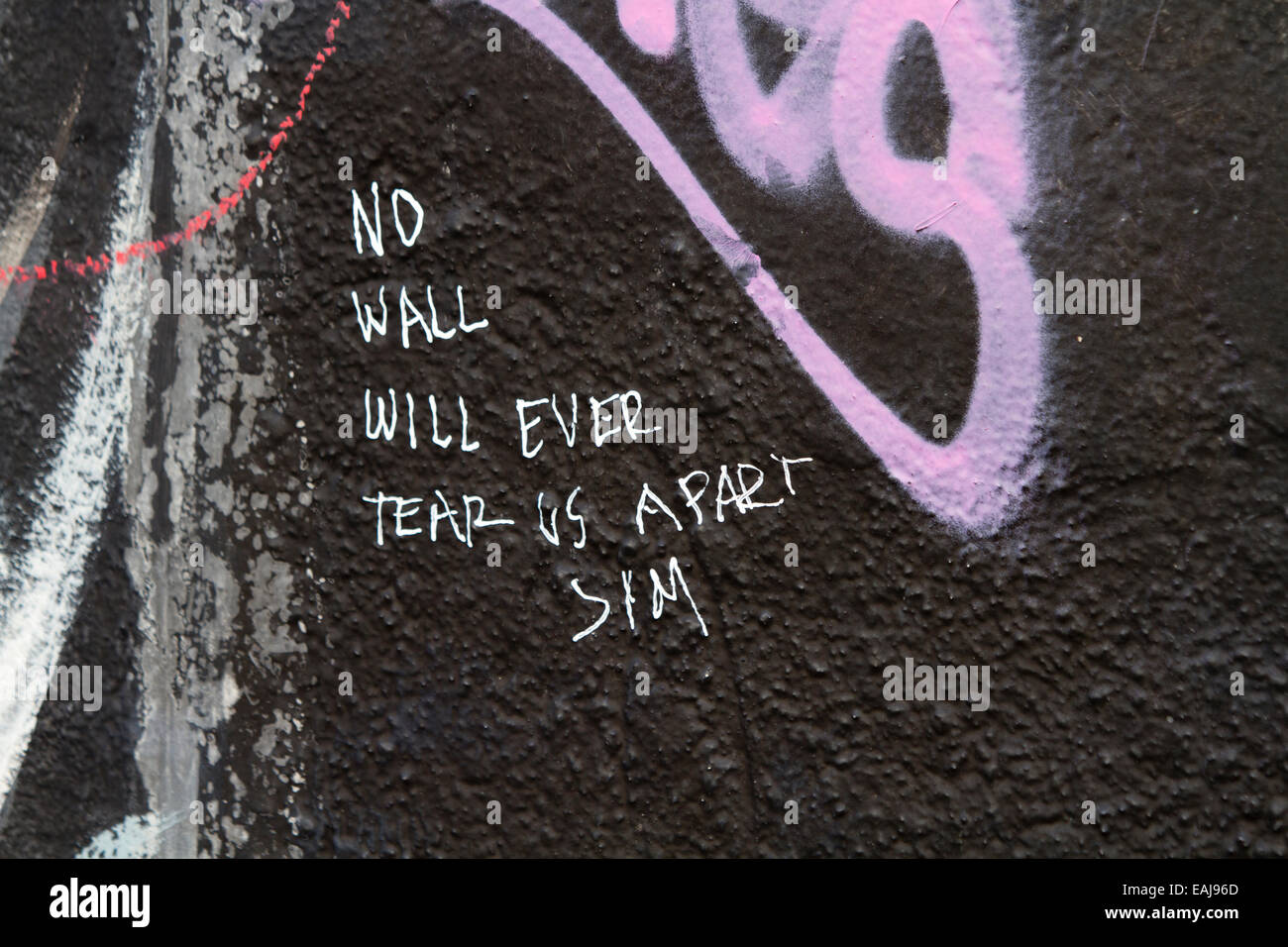 Straße Berlin Graffiti wird keine Mauer tear US apart Stockfoto