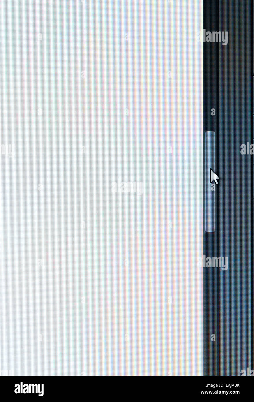 Computer Bildschirm Cursor und Scroll Bar, Hochformat, Nahaufnahme Stockfoto
