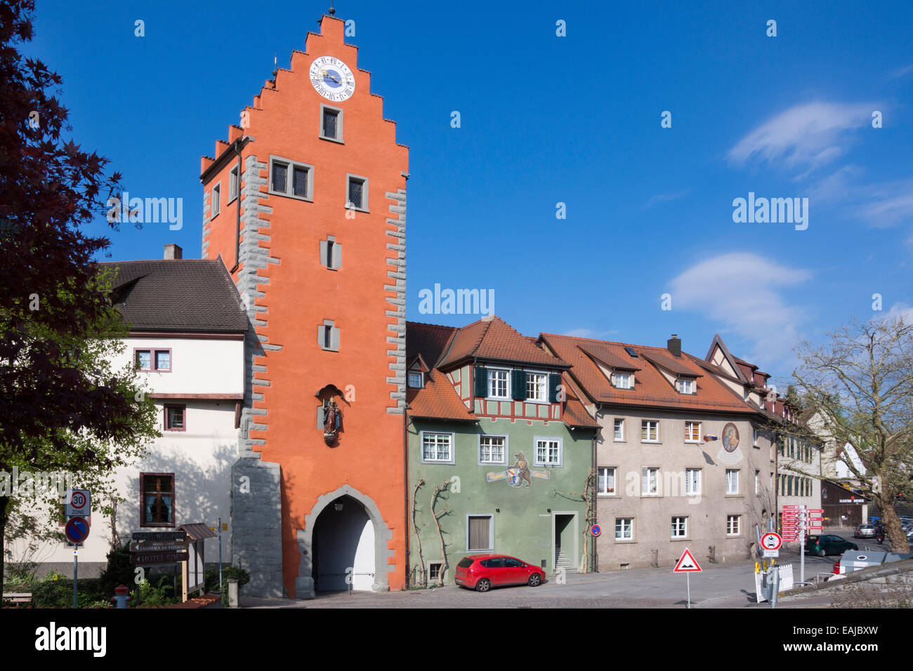 Obertor, Stadttor, Bodensee, Meersburg, Baden-Württemberg, Deutschland, Europa Stockfoto