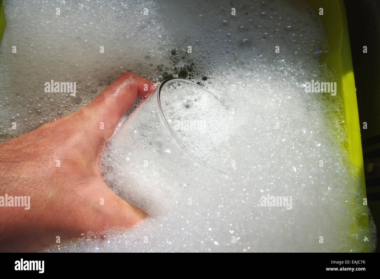 Hand-Wasch-Glas Stockfoto