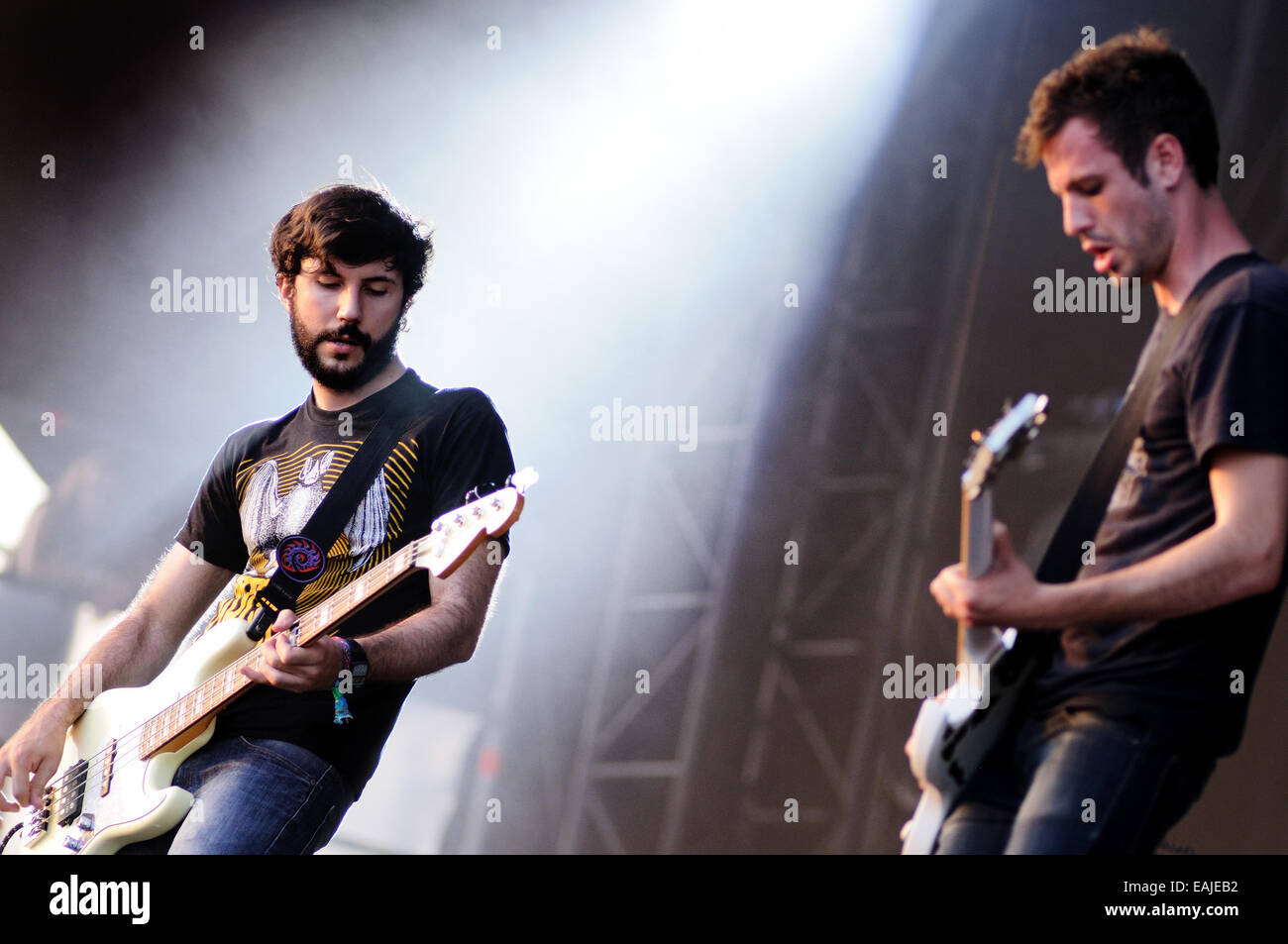 BENICASIM, Spanien - 18.Juli: Toundra Band konzertante Aufführung beim FIB (Festival Internacional de Benicassim) 2013 Festival. Stockfoto