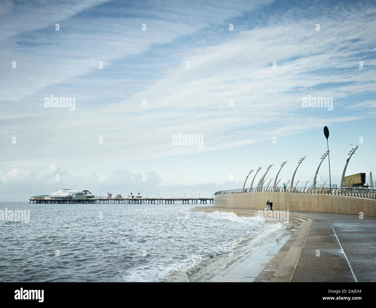 Bilder aus der Serie 'Vergnügen Prom' von Mark Reeves, Fotografien, die Erkundung der neuen Promenade Sanierung in Blackpool Stockfoto
