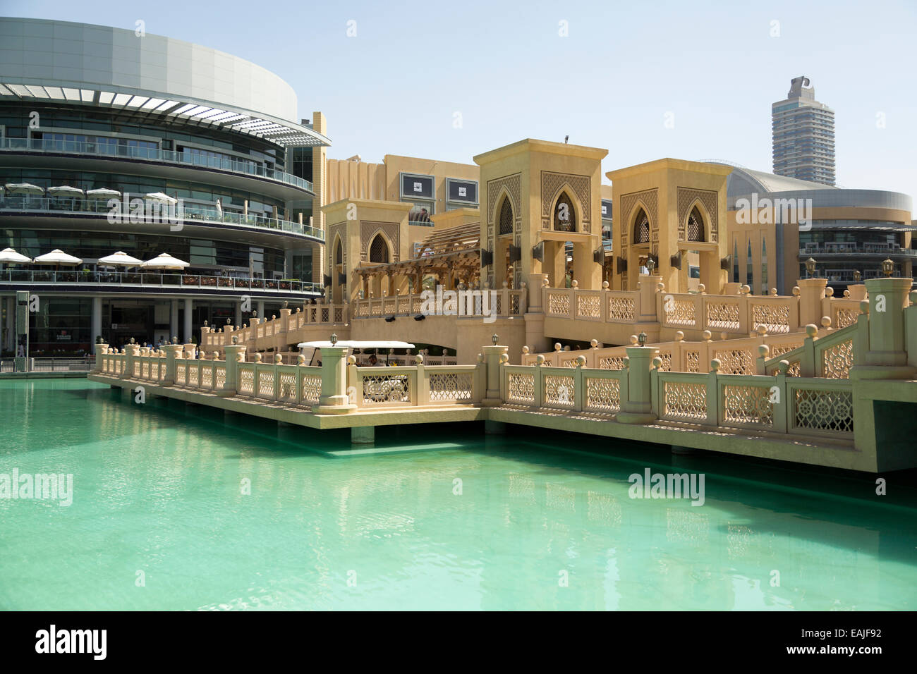 Souk Al Bahar Brücke, Dubai Mall, Dubai, Vereinigte Arabische Emirate Stockfoto