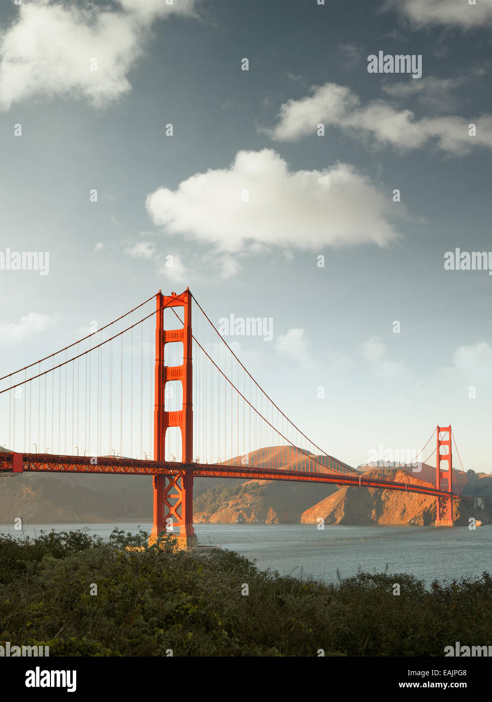Panoramablick auf der golden Gate Brücke San Francisco Stockfoto