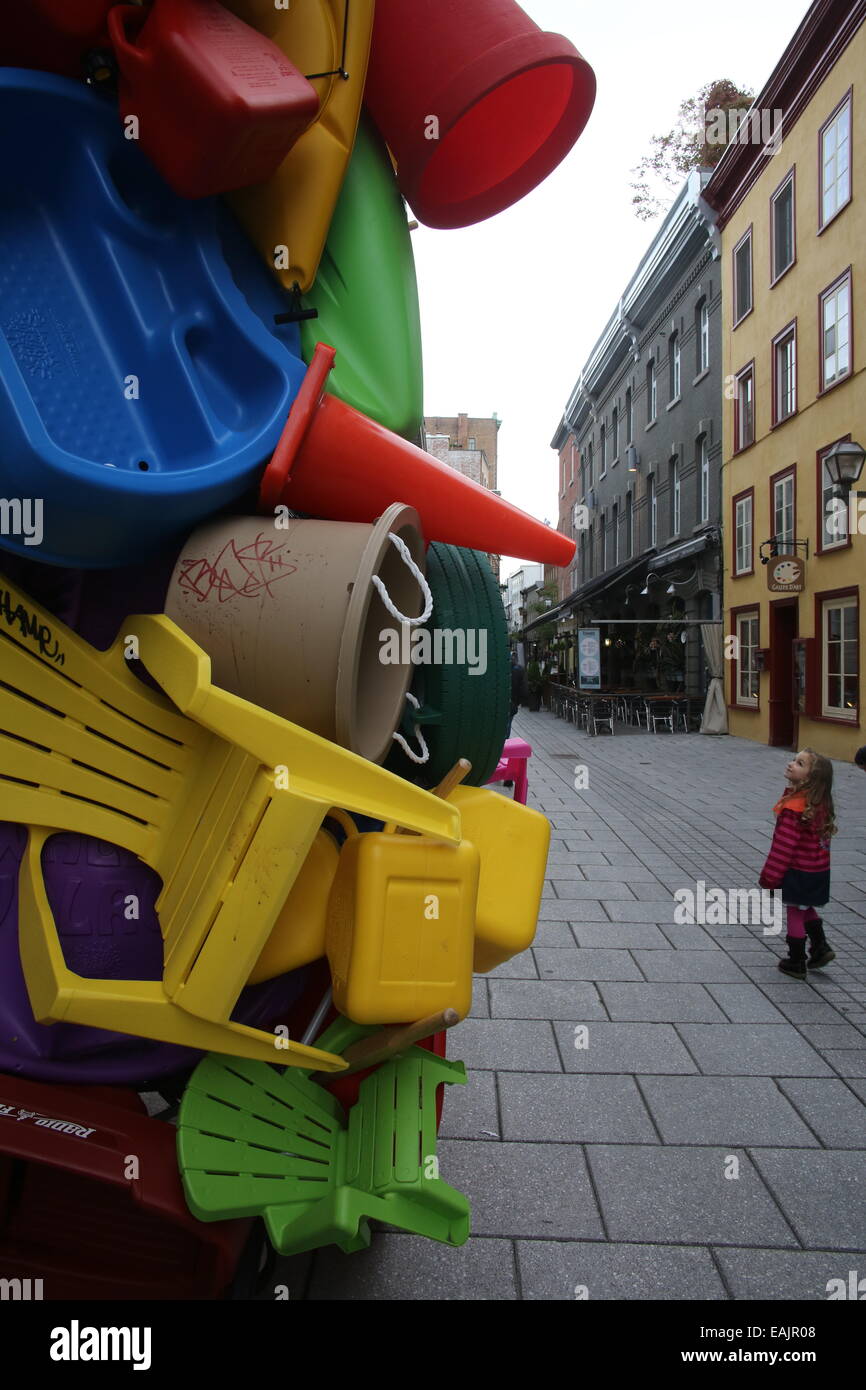 öffentliche Straßenkunst in Quebec Stadt, Kanada Stockfoto