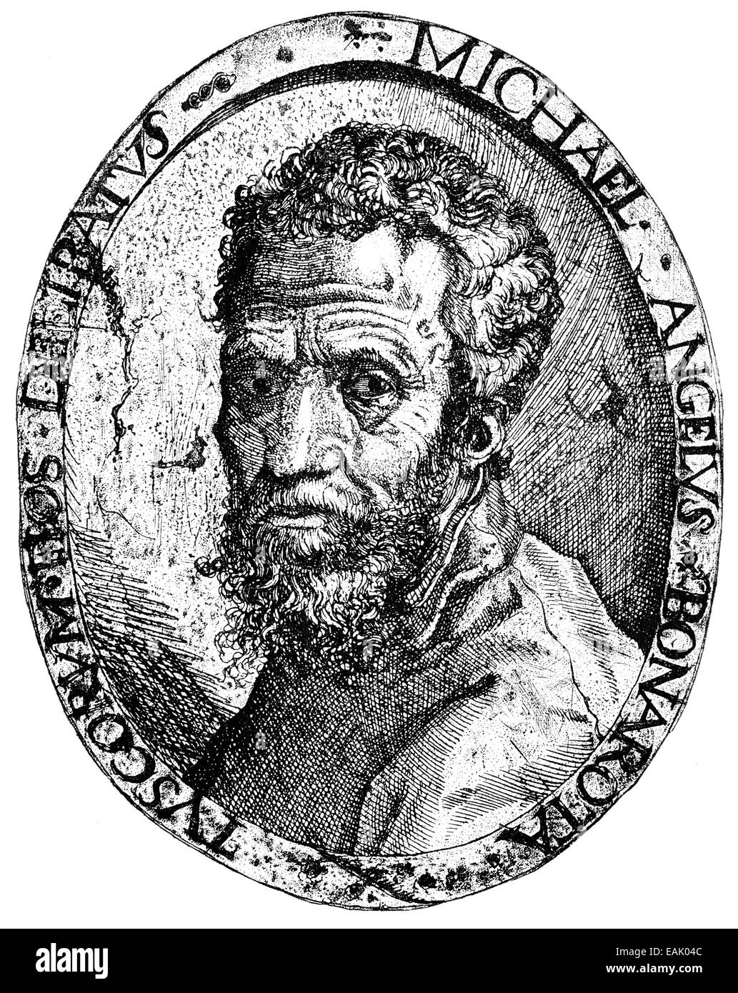Michelangelo Buonarroti, Michelangelo oder Michelangelo di Lodovico Buonarroti Simoni, 1475-1564, italienischer Maler, Bildhauer, Bogen Stockfoto