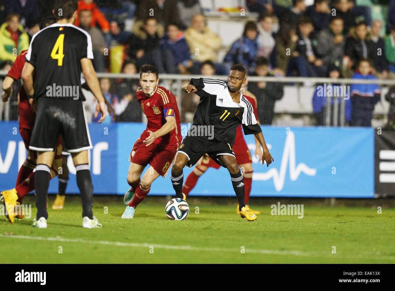 Charly Musonda (BEL), 12. November 2014 - Fußball / Fußball: U21 internationale Freundschaftsspiele match zwischen Spanien 1-4 Belgien im Stadium A Malata, Ferrol, Spanien. (Foto von Mutsu Kawamori/AFLO) Stockfoto