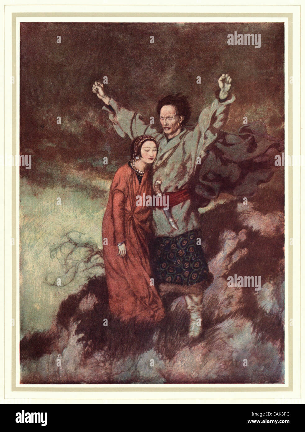 Tamerlan - Edmund Dulac Illustration aus "Bells and other Poems". Siehe Beschreibung weitere Informationen Stockfoto