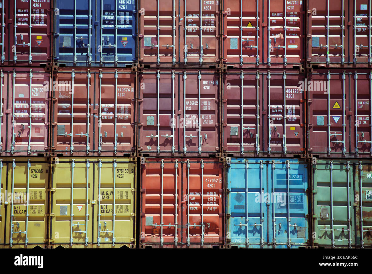 Gestapelten Containern Stockfoto
