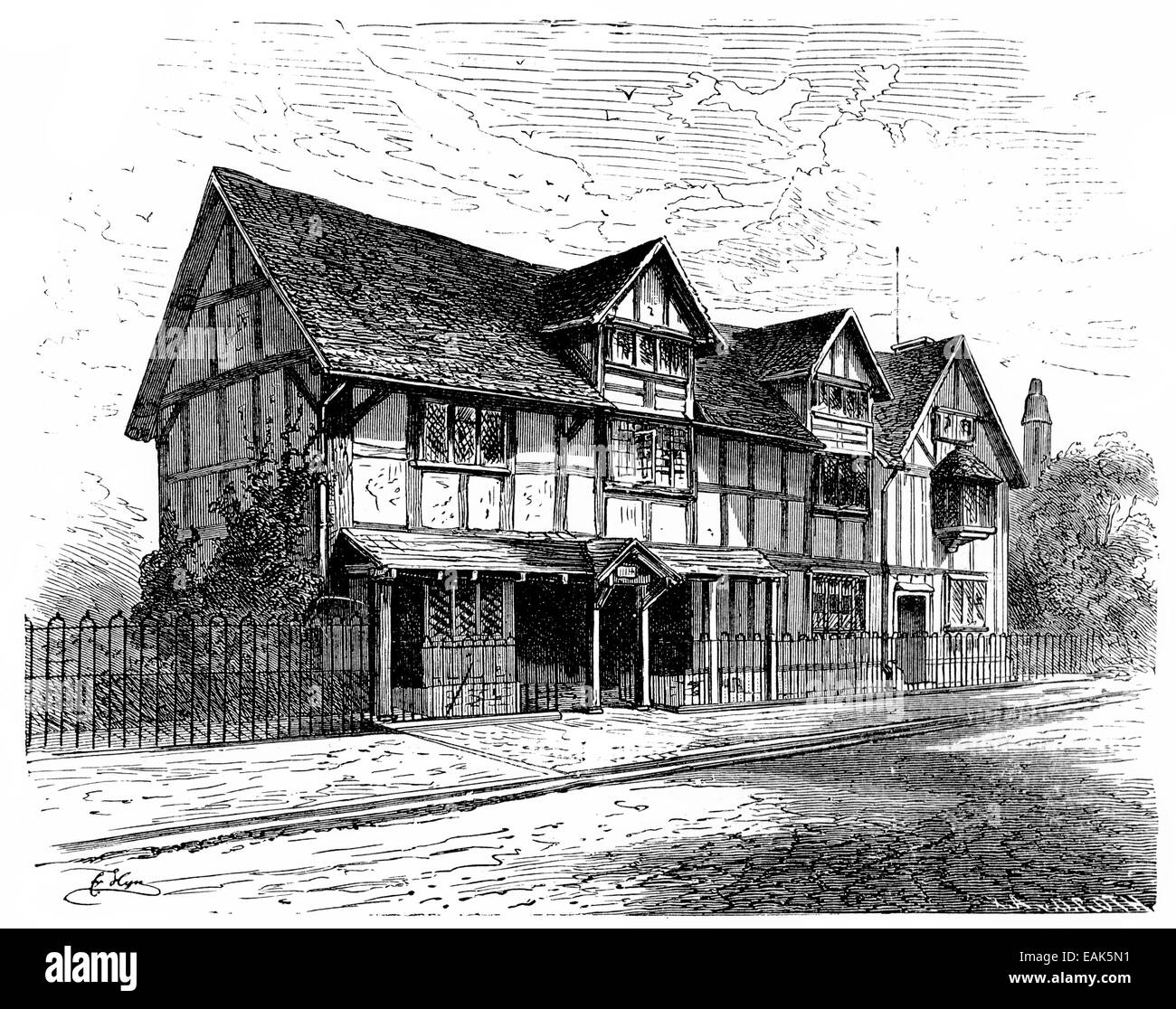 Geburtsort von William Shakespeare, 1564-1616, ein englischer Dramatiker, Dichter und Schauspieler, Das Geburtshaus von von William Shakespea Stockfoto