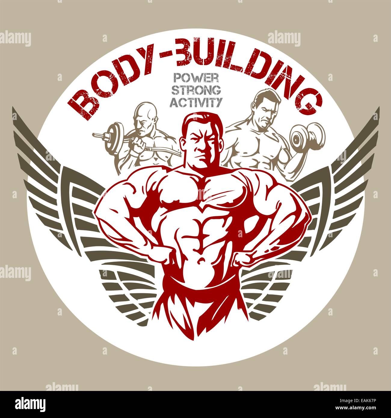 GYM Bodybuilding - Emblem Stockfoto