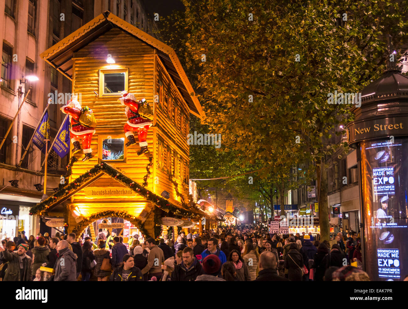 Weihnachtsmarkt in Birmingham auch bekannt als Birmingham Frankfurter Weihnachtsmarkt Birmingham West Midlands England UK GB Europe Stockfoto