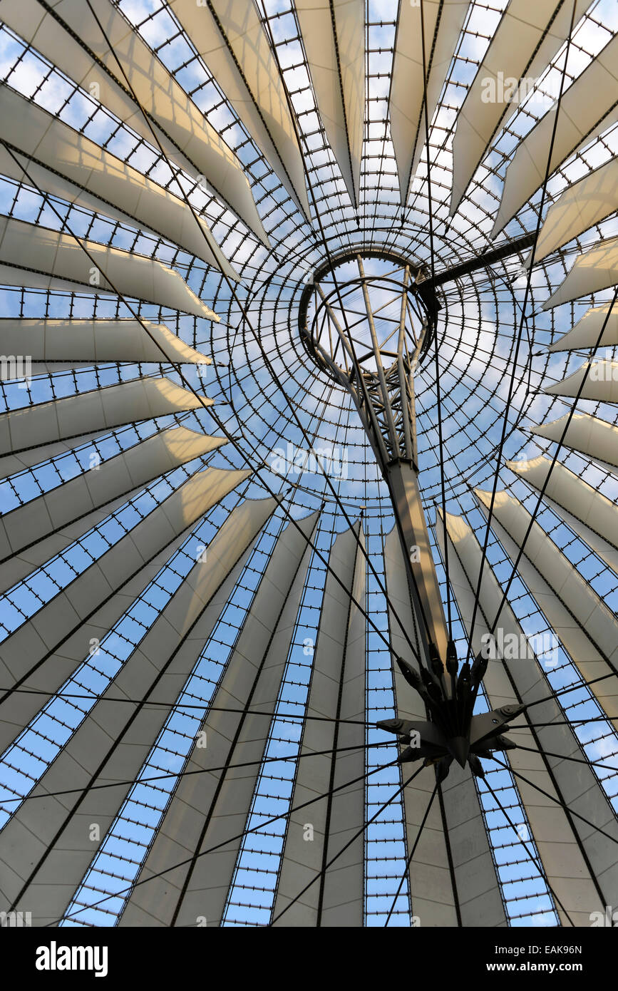 Dome, Dachkonstruktion, Sony Center, Mitte, Berlin, Berlin, Deutschland Stockfoto