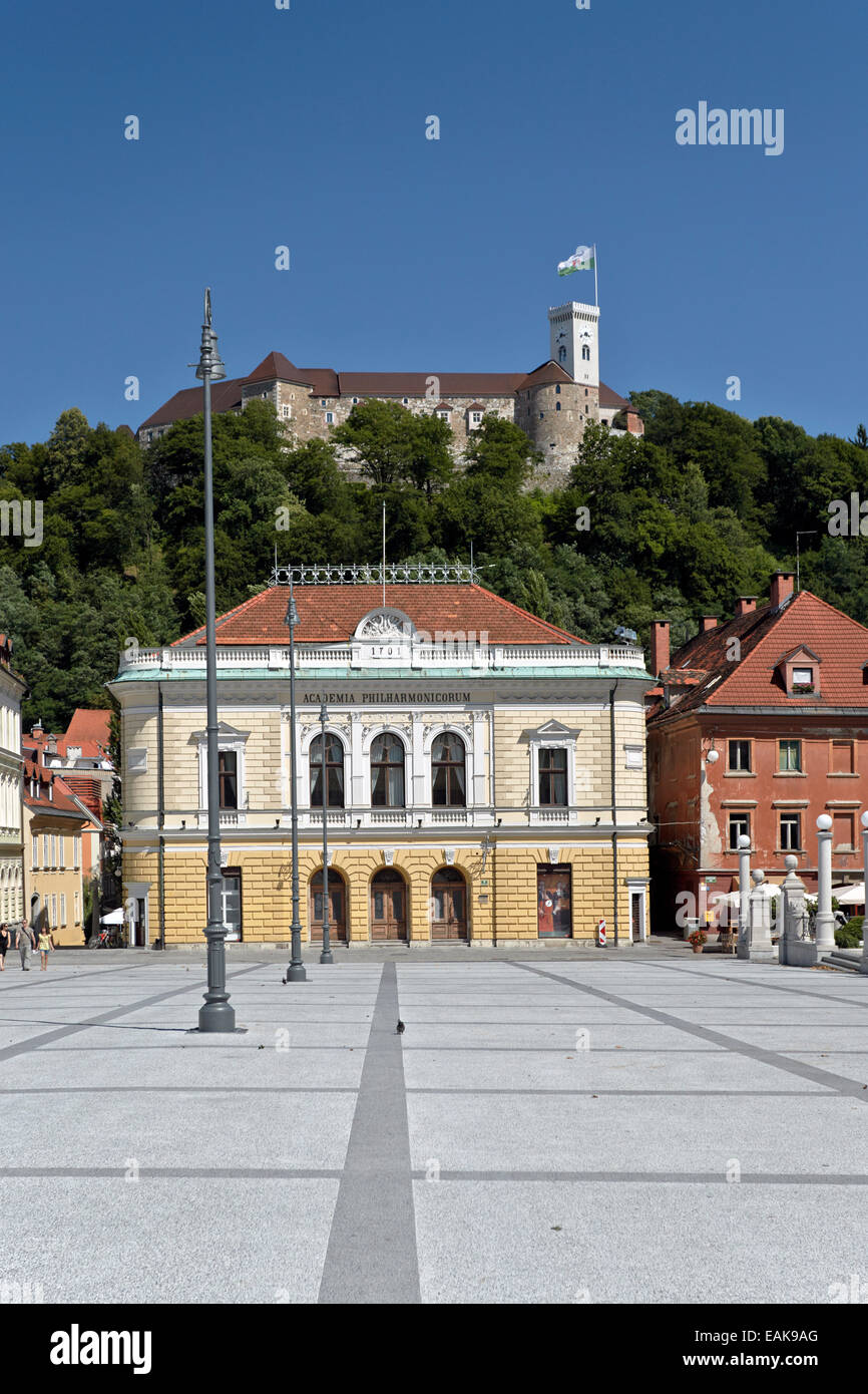 Academia Philharmonicorum, Kongressplatz, Ljubljana, Slowenien Stockfoto