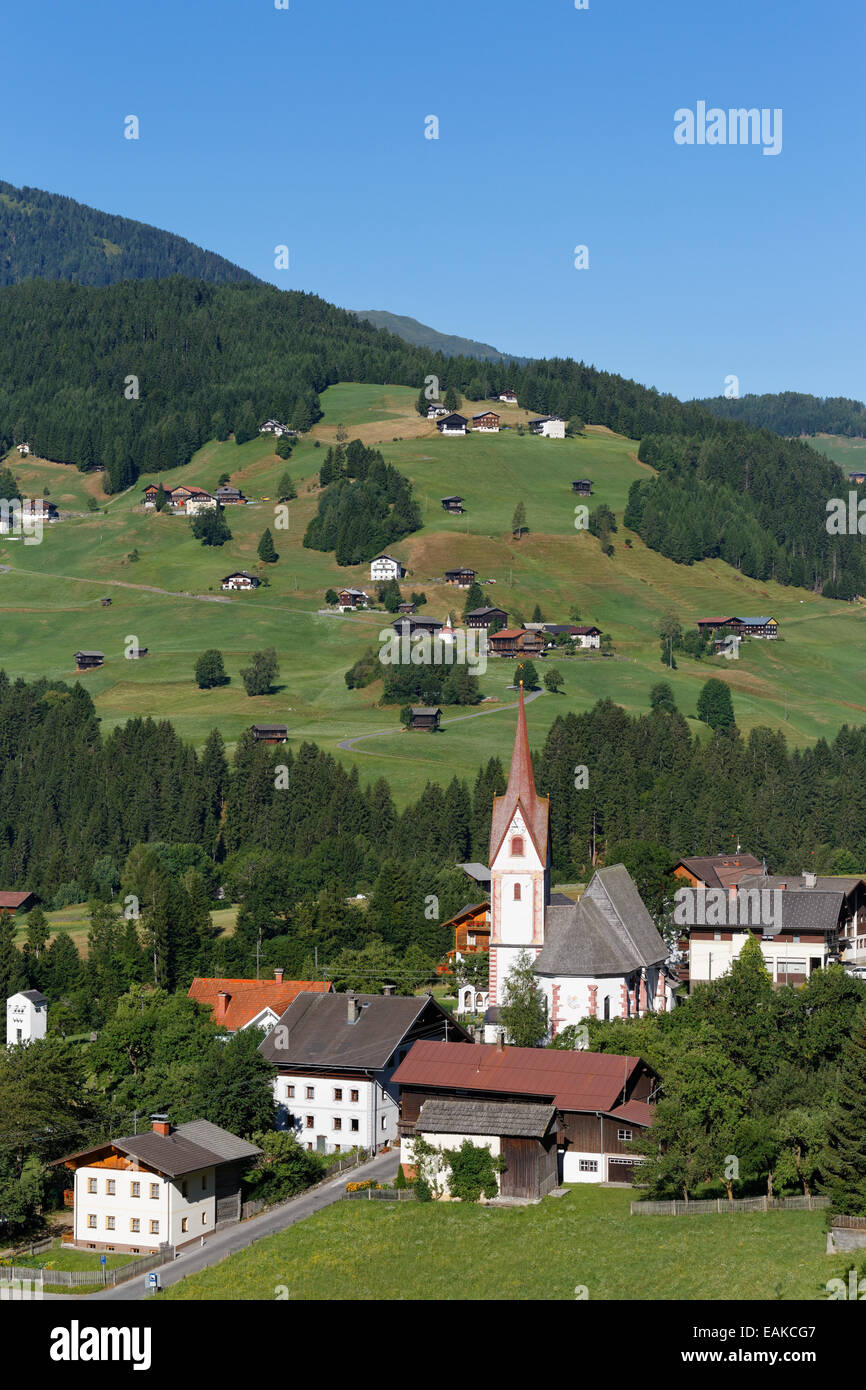 Dorf von Liesing, Liesing, Lesachtal, Bezirk Hermagor, Kärnten, Österreich Stockfoto