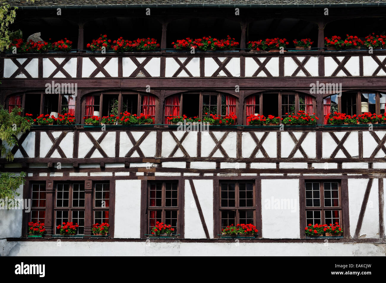 Maison des Tanners, Fachwerkhaus, Restaurant, Petite-France, Straßburg, Département Bas-Rhin, Elsass, Frankreich Stockfoto