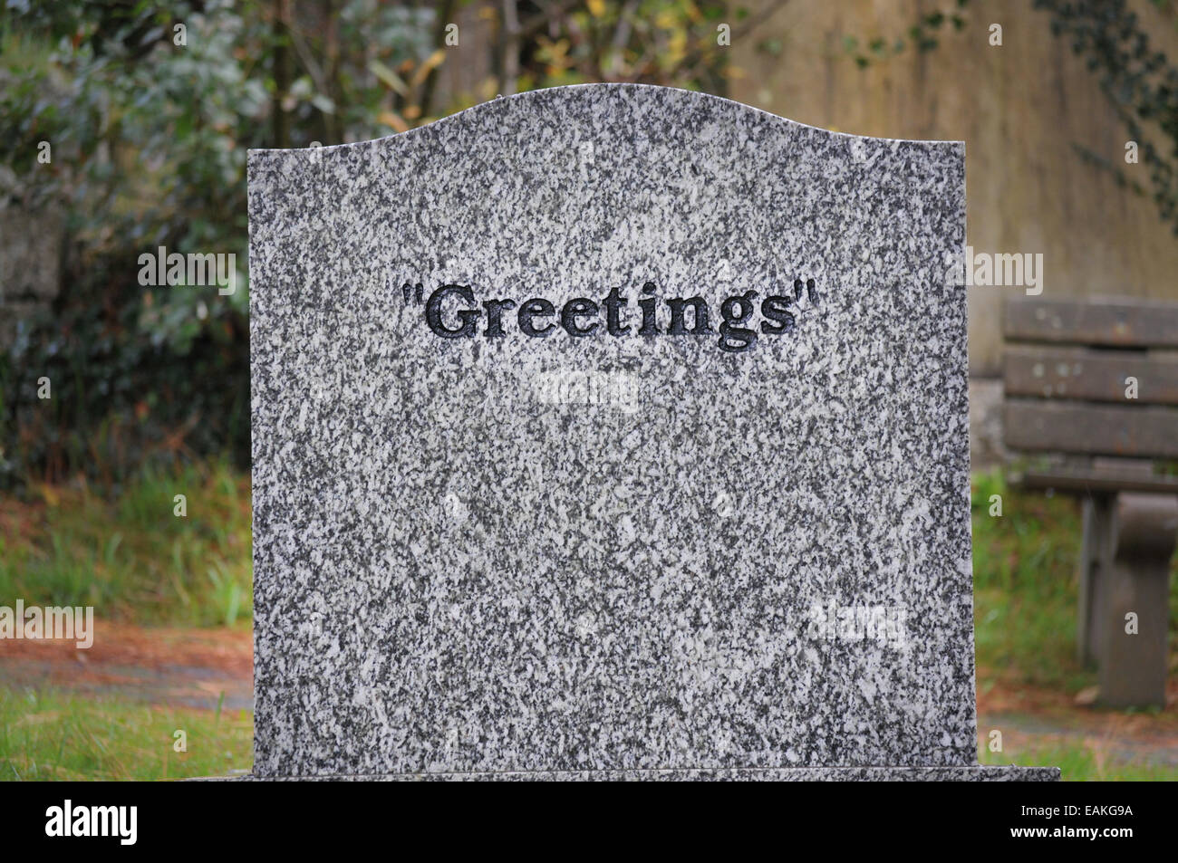 Grabstein auf ein Grab in Falmouth, Cornwall, UK Stockfoto