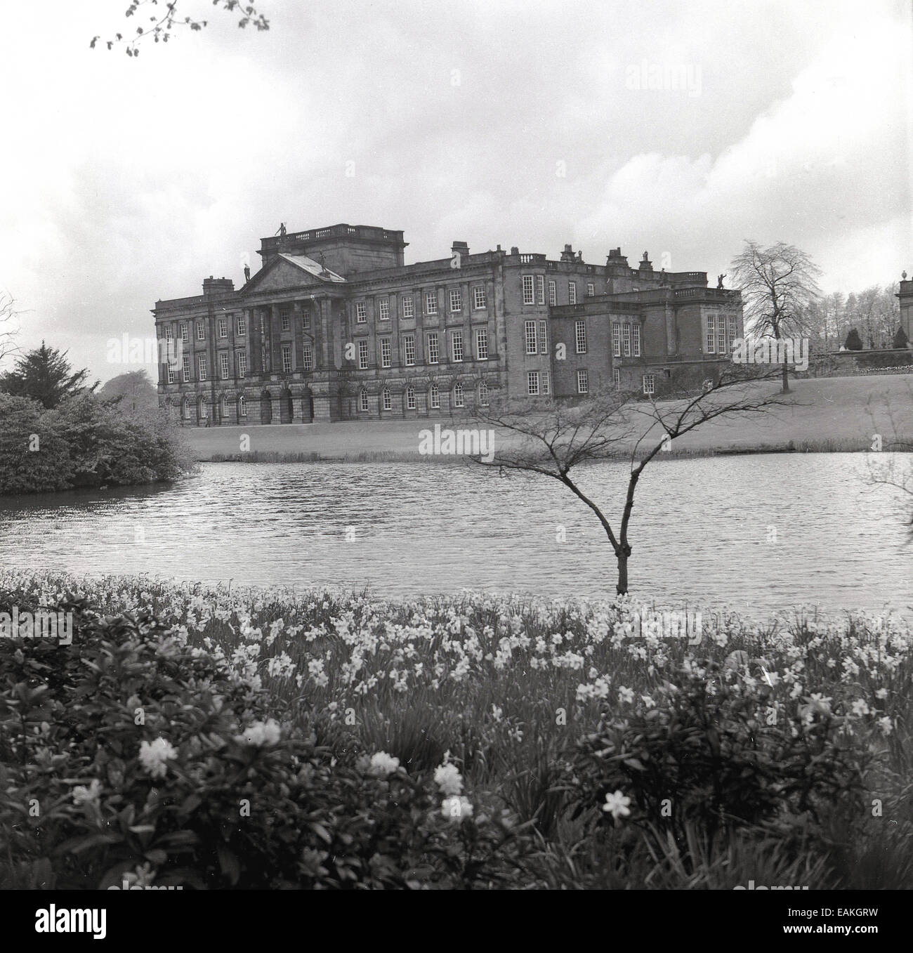 1950er Jahre, historischer Blick auf die Südfront von Lyme House