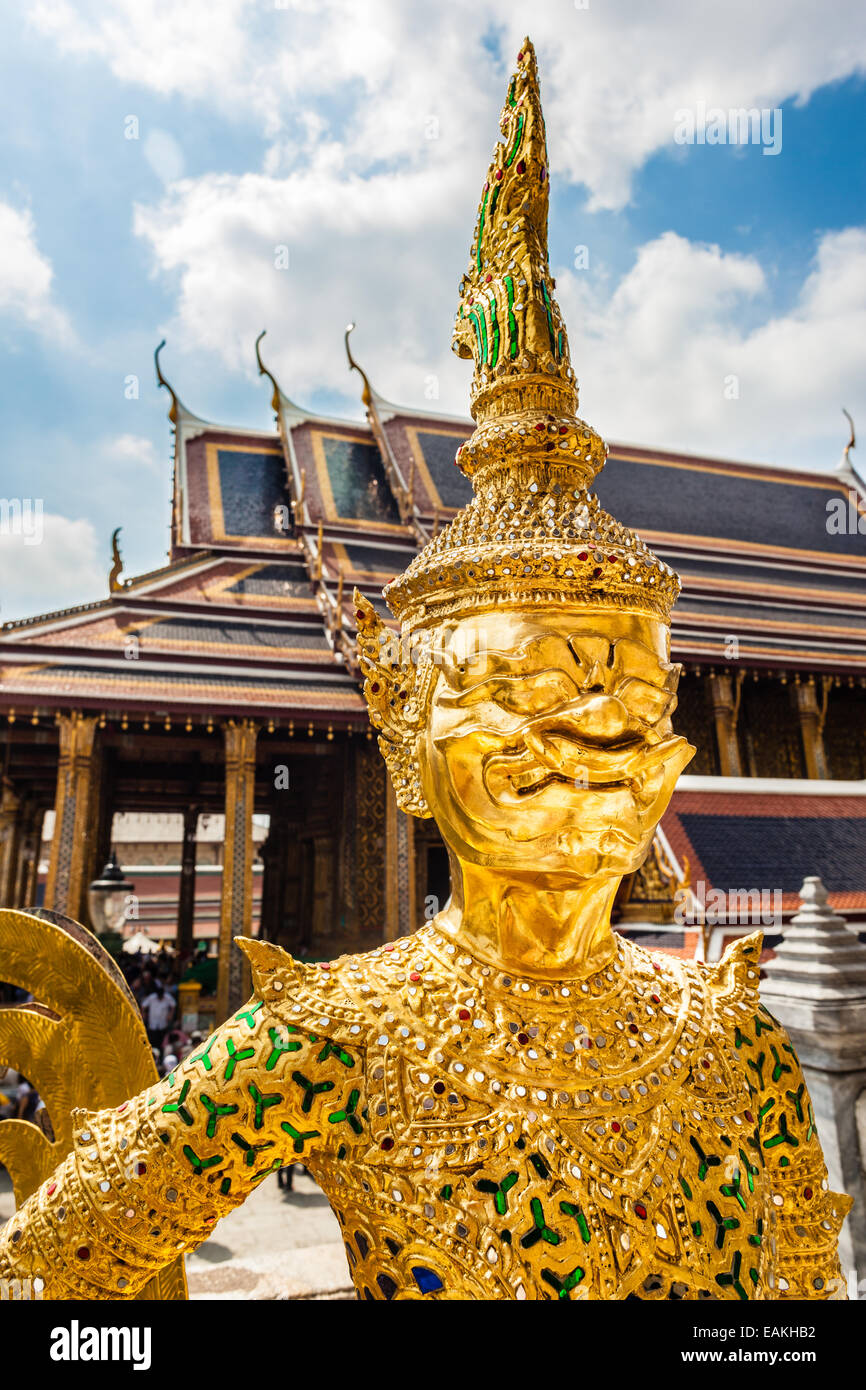 Details der Wat Phra Kaeo, der Tempel des Smaragd-Buddha, Bangkok, Thailand. Stockfoto