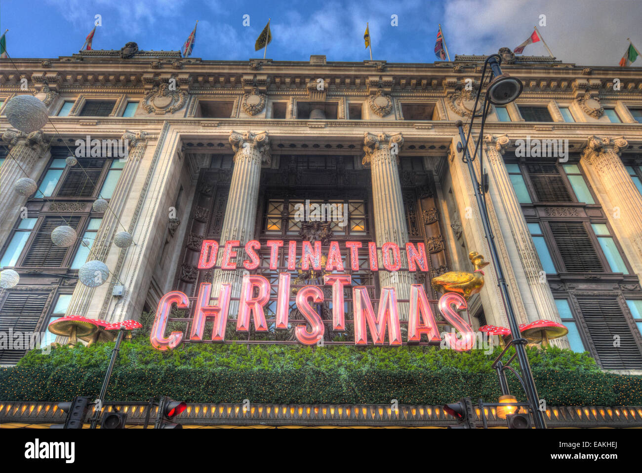 Selfridges-Kaufhaus-Weihnachtsschmuck Stockfoto