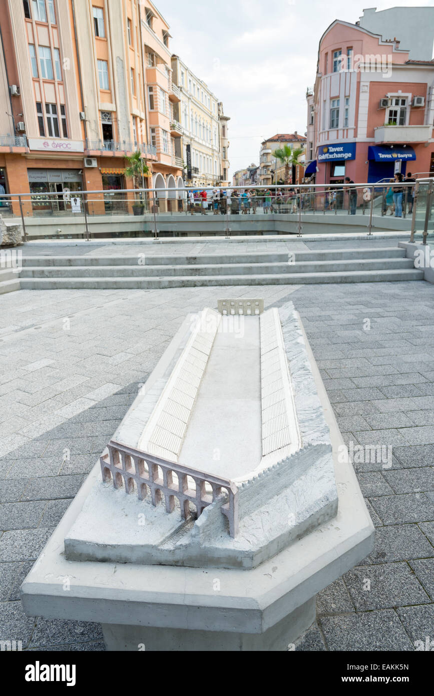Modell des antiken Roman Stadium von Philippopolis, Plovdiv, Bulgarien Stockfoto