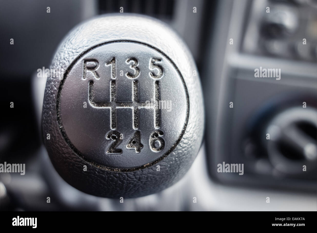 Sechs manuelle Gangschaltung Auto Übertragung Stockfotografie - Alamy
