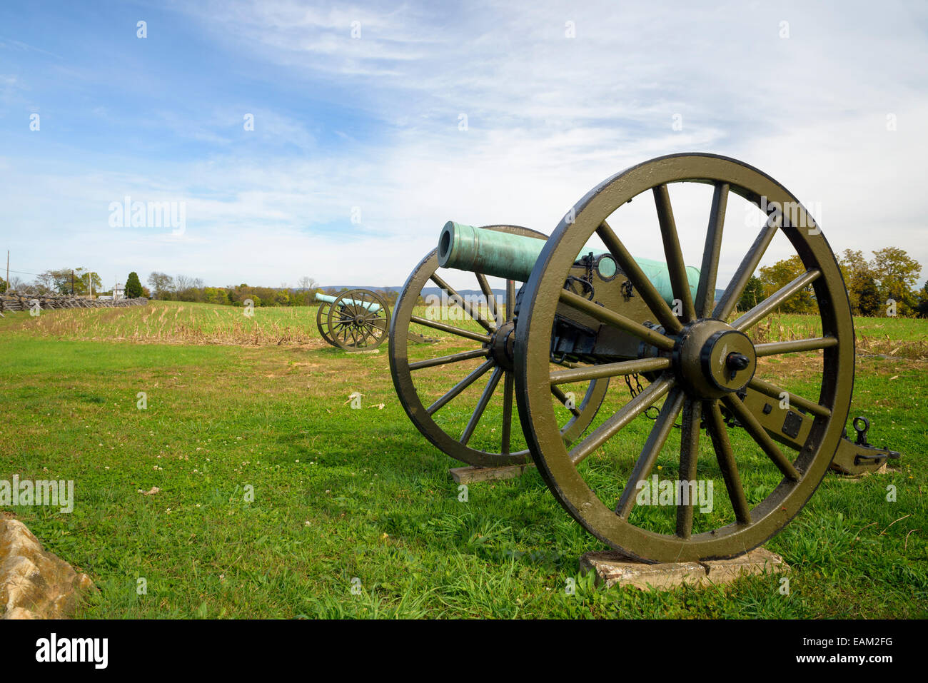 Kanone Kanonen, Antietam National Battlefield, Sharpsburg, Maryland, USA. Stockfoto