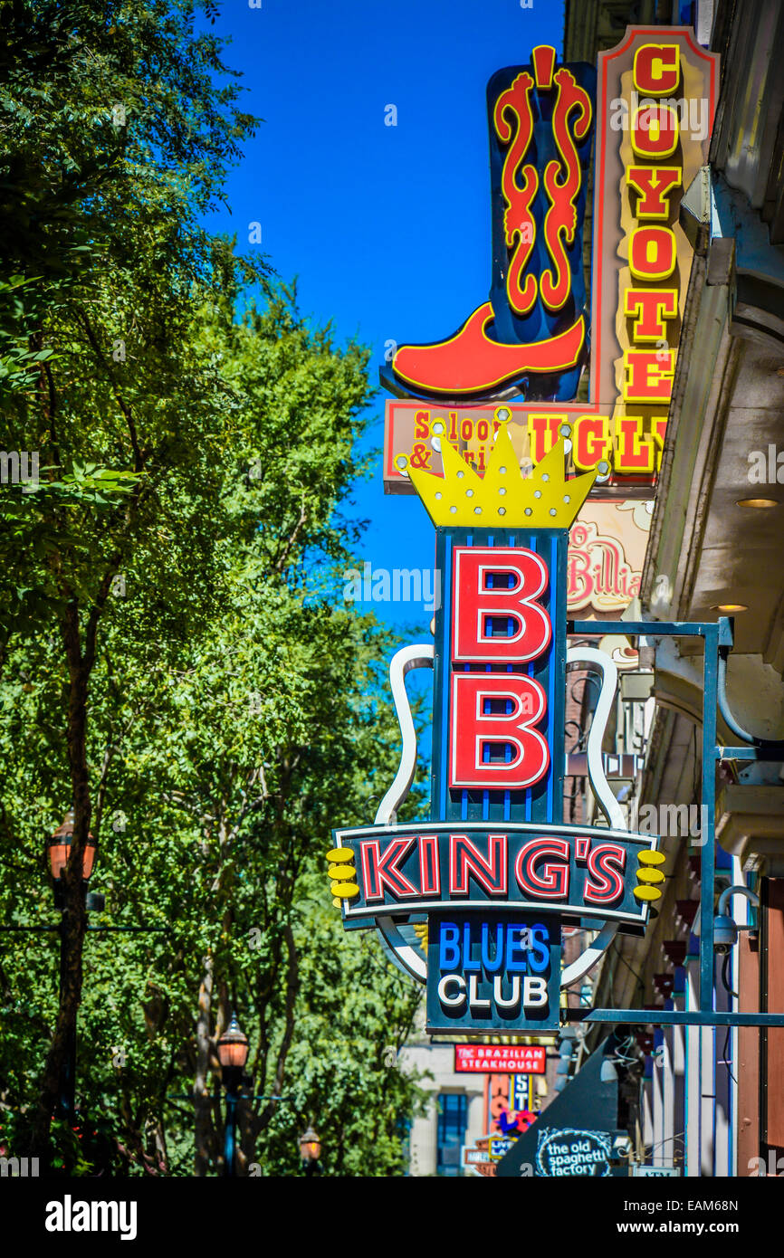 BB King Blues Club am 2nd Avenue North in der Innenstadt von Nashville, TN, Music City USA Stockfoto