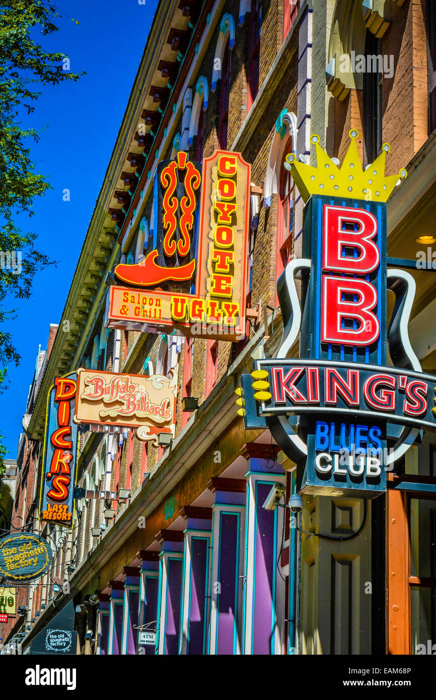 BB King Blues Club am 2nd Avenue North in der Innenstadt von Nashville, TN, Music City USA Stockfoto