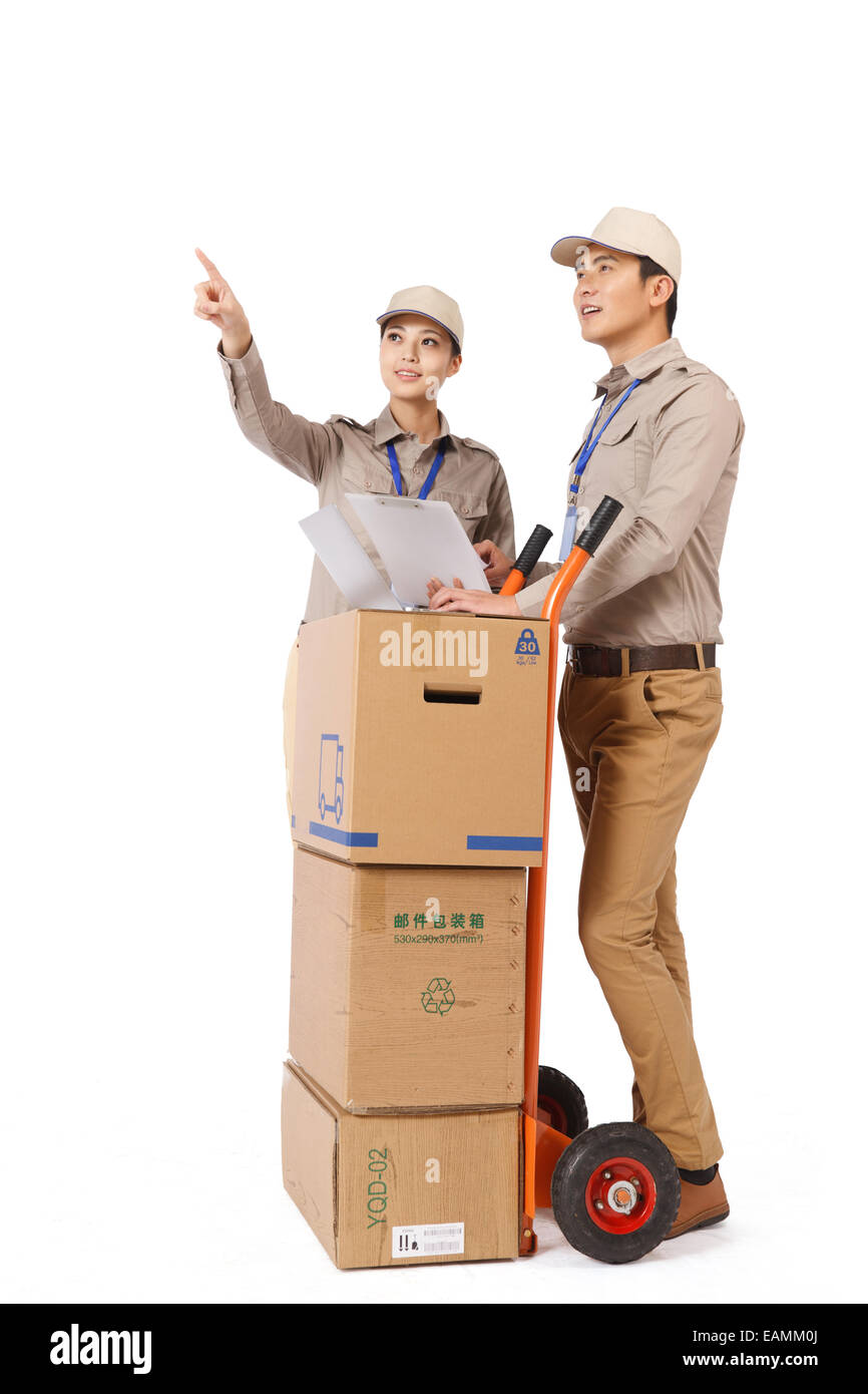 Orientalische Logistik-Personal bei der Arbeit Stockfoto