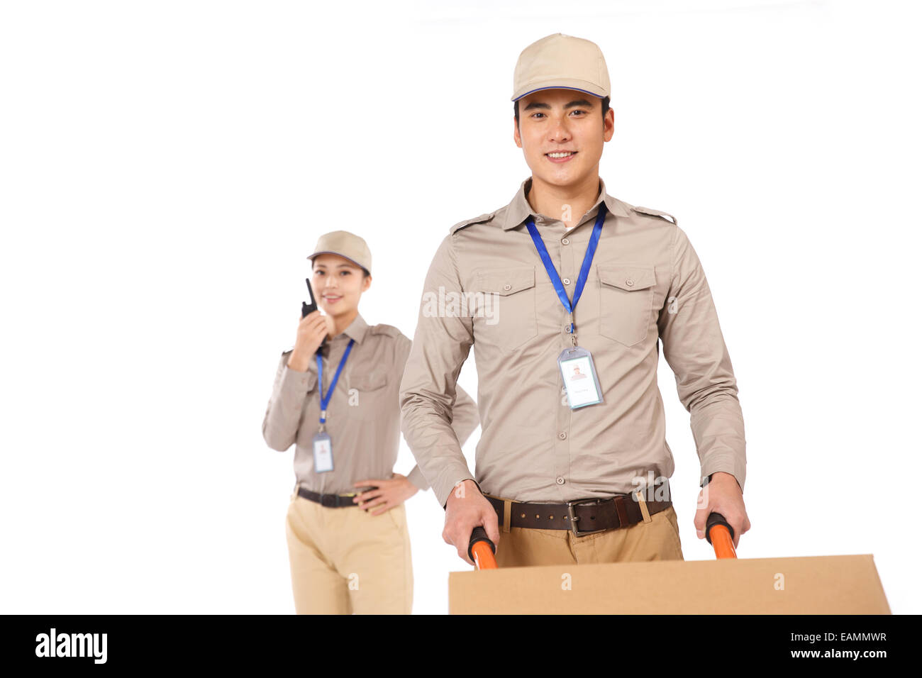 Orientalische Logistik-Personal bei der Arbeit Stockfoto
