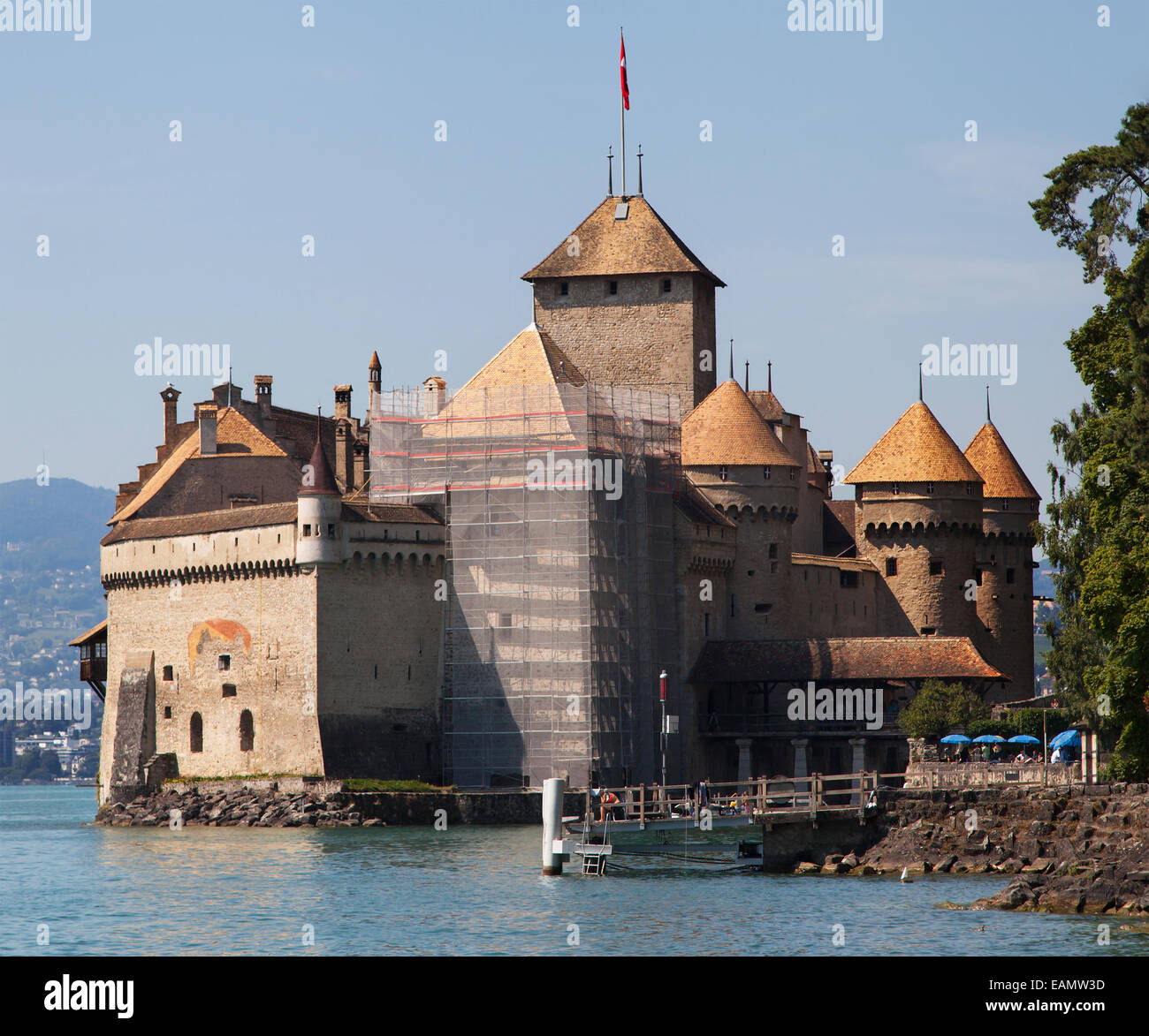 Chateau de Chillon, Waadt, Schweiz. Stockfoto