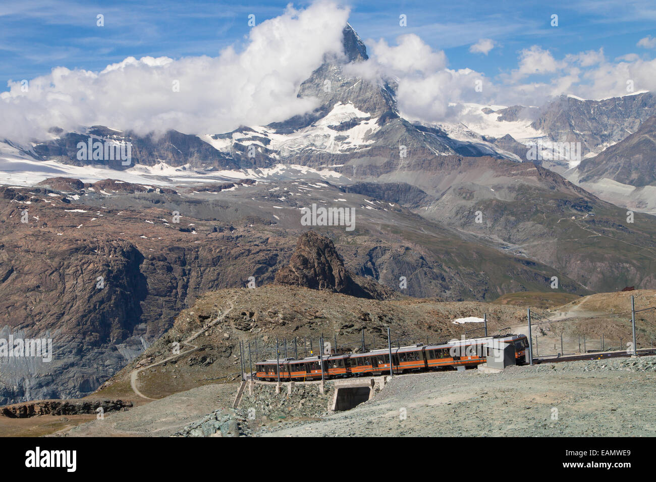 Matterhorn vom Gornergrat, Zermatt, Schweiz. Stockfoto