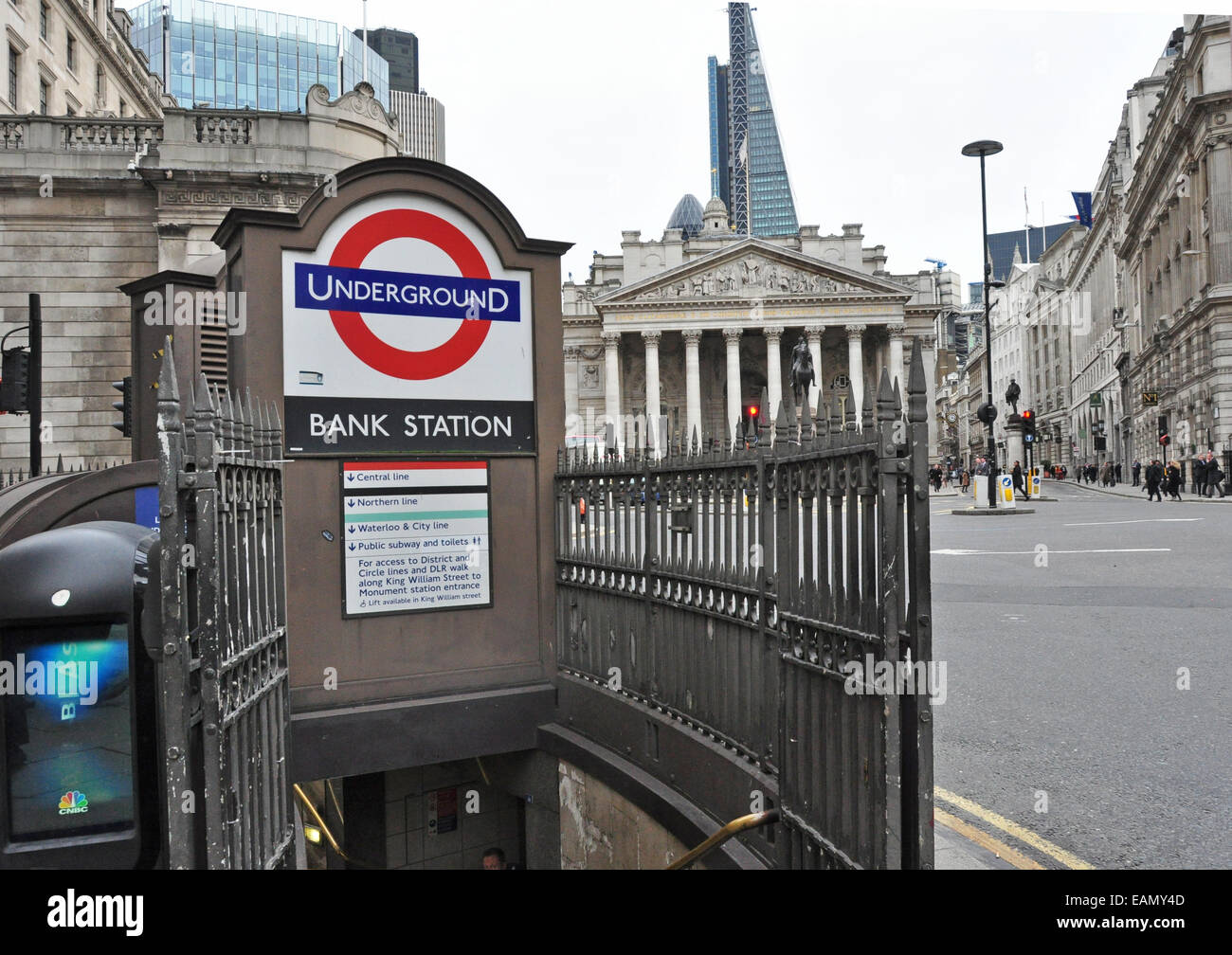 BANK UNDERGROUND STATION LONDON CITY UK Stockfoto