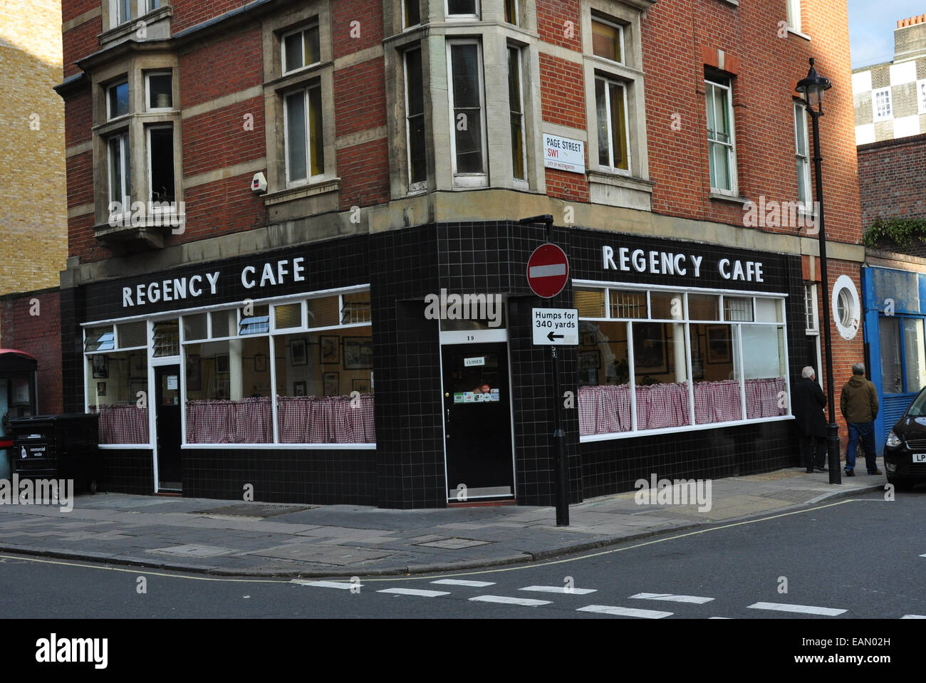 Regency Cafe beliebte traditionelle Cafe Regency Straße Westminster London UK Stockfoto