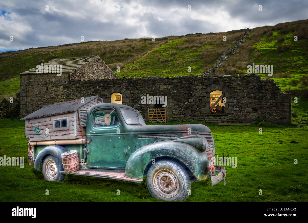 Oldtimer Wohnmobil - Hillbilly-Stil Stockfoto