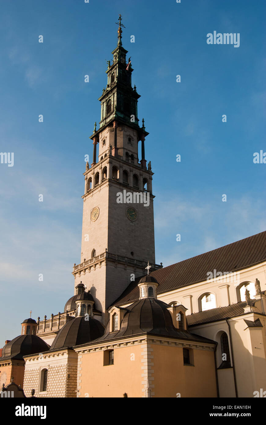 Turm des Klosters Jasna Gora, Czestochowa, Polen Stockfoto