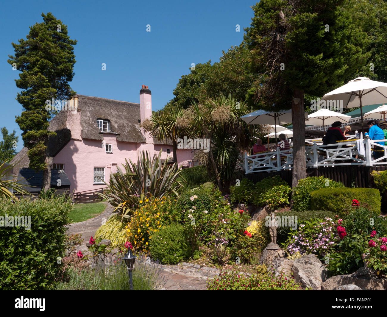 Die wunderschönen Gärten von Cockington Village, Torbay, Devon, England Stockfoto