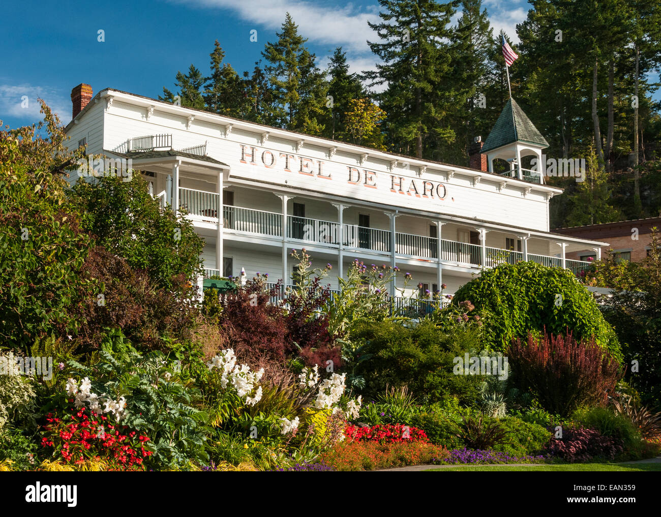 Historischen Hotel de Haro Roche Harbor Resort, San Juan Island, Washington. Stockfoto